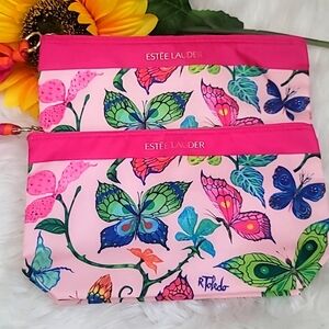 ESTEE LAUDER  R Toledo Butterfly Design Cosmetic Bag